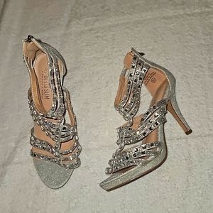 High-heeled flashy shoes